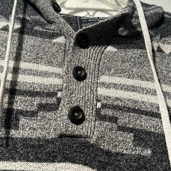 🦅American Eagle Vintage Aztec Pull Over Hoodie Sweater Unisex - Picture 6 of 16